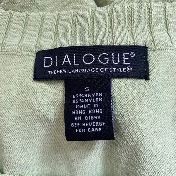 Dialogue Green Square-Neck Sleeveless Sweater‎ S Soft Knit Quiet Luxury Career - Picture 7 of 7